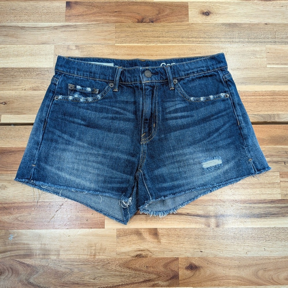 Gap 1969 Women's Denim Shorts Size 26 Medium Wash‎ Distressed Y2K Festival Boho